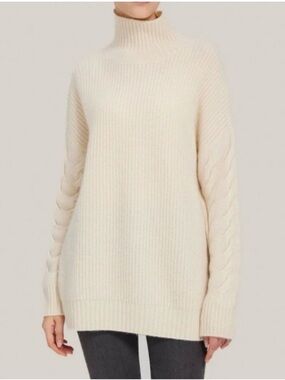 New! Gentle Herd Cashmere and Wool Oversized Sweater Womens Size XL Ivory Cream